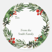 ホリデーウォーターのカラーリース(名前あり) ラウンドシール (正面)