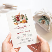 ホリデーウォーターカラークリスマスパーティの招待状 招待状