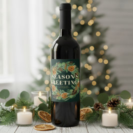 ホリデーウォーターカラードライオレンジパインリース ワインラベル