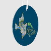 ホリデーウォーターカラードーヴ金ゴールドピースオンアース オーナメント (正面)