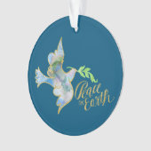 ホリデーウォーターカラードーヴ金ゴールドピースオンアース オーナメント (正面)