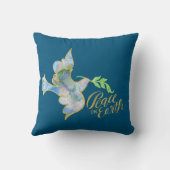 ホリデーウォーターカラードーヴ金ゴールドピースオンアース クッション (裏面)