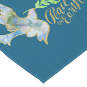 ホリデーウォーターカラードーヴ金ゴールドピースオンアース ショートテーブルランナー (コーナー)