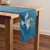 ホリデーウォーターカラードーヴ金ゴールドピースオンアース ショートテーブルランナー (インサイチュ)