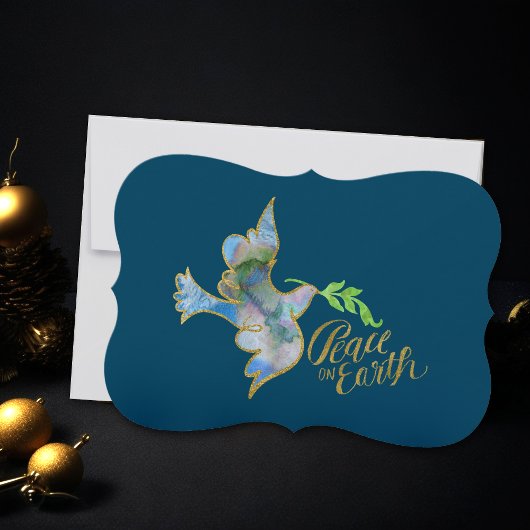 ホリデーウォーターカラードーヴ金ゴールドピースオンアース シーズンカード