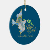 ホリデーウォーターカラードーヴ金ゴールドピースオンアース セラミックオーナメント (右)