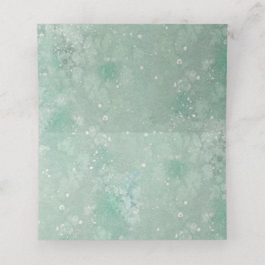 ホリデーウォーターカラーホリーとスクリプエレガントト文字 プレイスカード (内部開封)