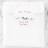 ホリデーウォーター色ウィンターラベル ラウンドシール (バッグ)