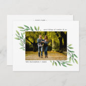 ホリデーウォーター葉カラーモダン写真 ポストカード (正面/裏面)