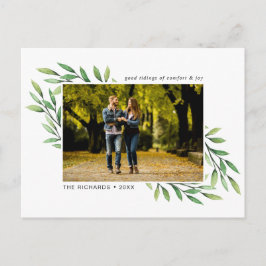 ホリデーウォーター葉カラーモダン写真 ポストカード