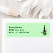 ホリデーウクレレとノートと星 ラベル (インサイチュ)