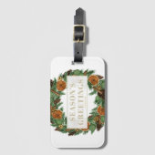 ホリデーウタ素朴ーパインリース ラゲッジタグ (正面縦)