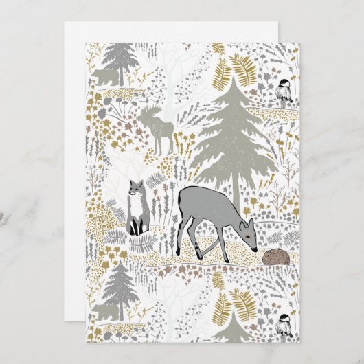 ホリデーウッドランド森林動物 シーズンカード (正面/裏面)