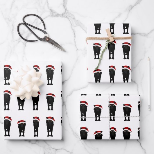 ホリデーウルフラッピング紙シート ラッピングペーパーシート (正面)