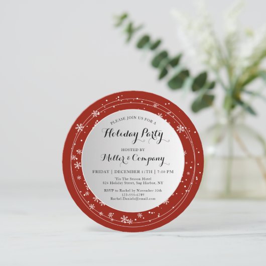 ホリデーウーモダンター企業のクリスマスパーティー 招待状 (スタンド正面)