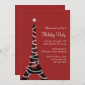 ホリデーエッフェルタワー招待状レッド 招待状 (正面/裏面)