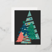 ホリデーエバーグリーンズデザイン 箔シーズンポストカード (正面/裏面)