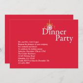 ホリデーエレガントオーナメントディナーパーティの招待状 招待状 (正面/裏面)