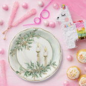 ホリデーエレガントキャンドルダイニング ペーパープレート (パーティー)