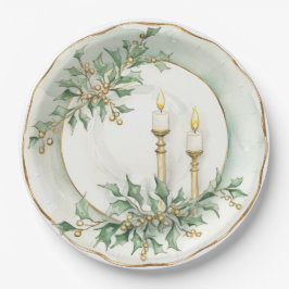 ホリデーエレガントキャンドルダイニング ペーパープレート