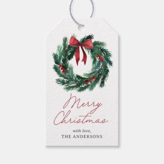ホリデーエレガントクリスマスリース ギフトタグ (正面)