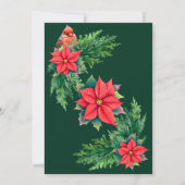 ホリデーエレガントグリーンリークリスマスパーティー 招待状 (裏面)