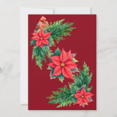 ホリデーエレガントグリーンリークリスマスパーティー 招待状 (裏面)