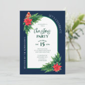 ホリデーエレガントグリーンリークリスマスパーティー 招待状 (スタンド正面)