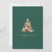 ホリデーエレガントフローラツリーパーティの招待状 シーズンカード (裏面)