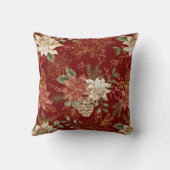 ホリデーエレガントフローラポインセチア赤 クッション (裏面)