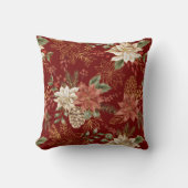ホリデーエレガントフローラポインセチア赤 クッション (正面)