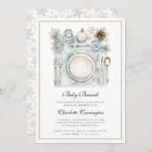 ホリデーエレガントベビーブルンチベビーシャワー招待状 招待状 (正面/裏面)