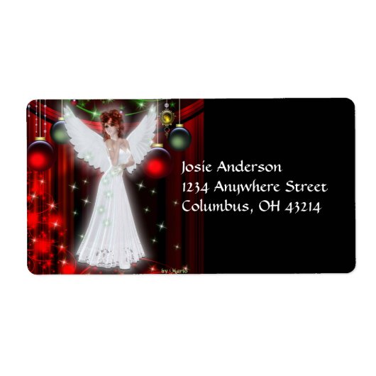 ホリデーエンジェルクリスマス住所 シール (正面)