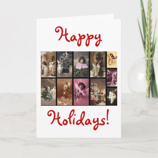 ホリデーエンジェルズレッドIIカード – カスタマイズ可能 シーズンカード (正面)