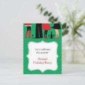ホリデーオフィスパーティの招待状はがき インビテーションポストカード (スタンド正面)