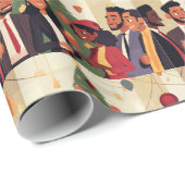 ホリデーオフィスパーティー ラッピングペーパー (ロールコーナー)