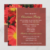 ホリデーオレンジのデイジーの花クリスマスパーティー 招待状 (正面/裏面)