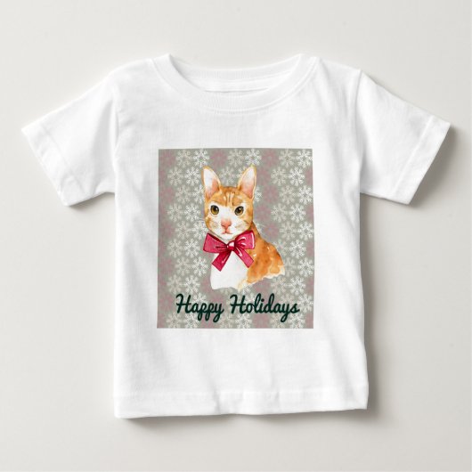 ホリデーオレンジ虎猫 ベビーTシャツ (正面)