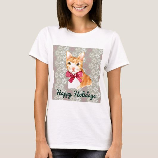 ホリデーオレンジ虎猫 Tシャツ (正面)