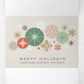 ホリデーオーナメントと星 三つ折りクリスマスカード (内部中)