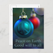 ホリデーオーナメントウィズピースサイン シーズンポストカード (正面/裏面)