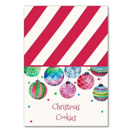 ホリデーオーナメントクリスマスビュッフェフードラベル テーブルナンバー (正面)