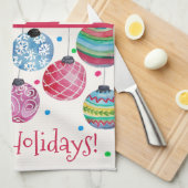 ホリデーオーナメントクリスマス キッチンタオル (四つ折り)