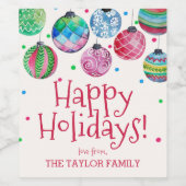 ホリデーオーナメントクリスマス ワインラベル (シングルラベル)