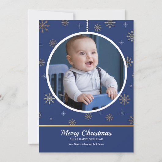 ホリデーオーナメント写真グリーティングカード シーズンカード (正面)