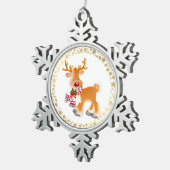 ホリデーオーナメント – ルドルフ スノーフレークピューターオーナメント (右)