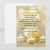 ホリデーオープンハウスカクテルパーティーゴールデンキャンドル 招待状 (正面/裏面)