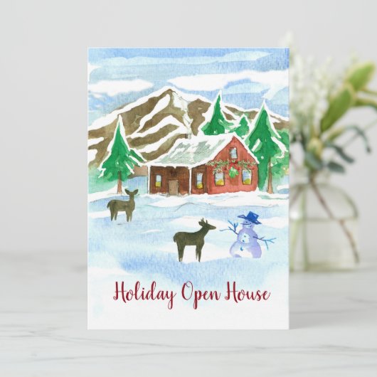 ホリデーオープンハウスクリスマスパーティの招待状 招待状 (スタンド正面)