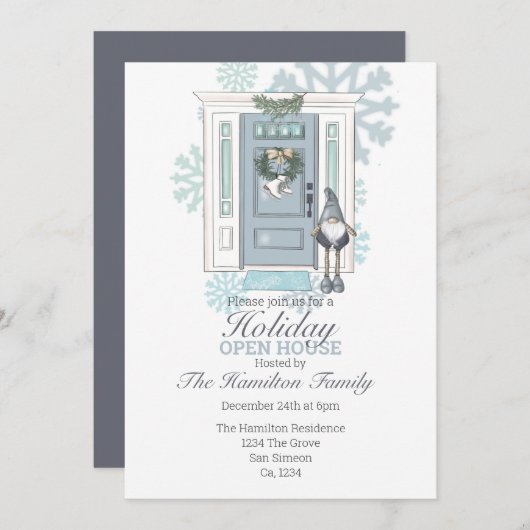 ホリデーオープンハウスクリスマスパーティー 招待状 (正面/裏面)