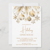 ホリデーオープンハウスパーティーボーホメタリックウォーター色 招待状 (正面)